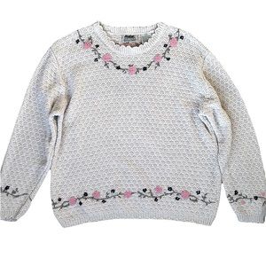 SALE Northern Reflections vintage off white cotton sweater Sz L